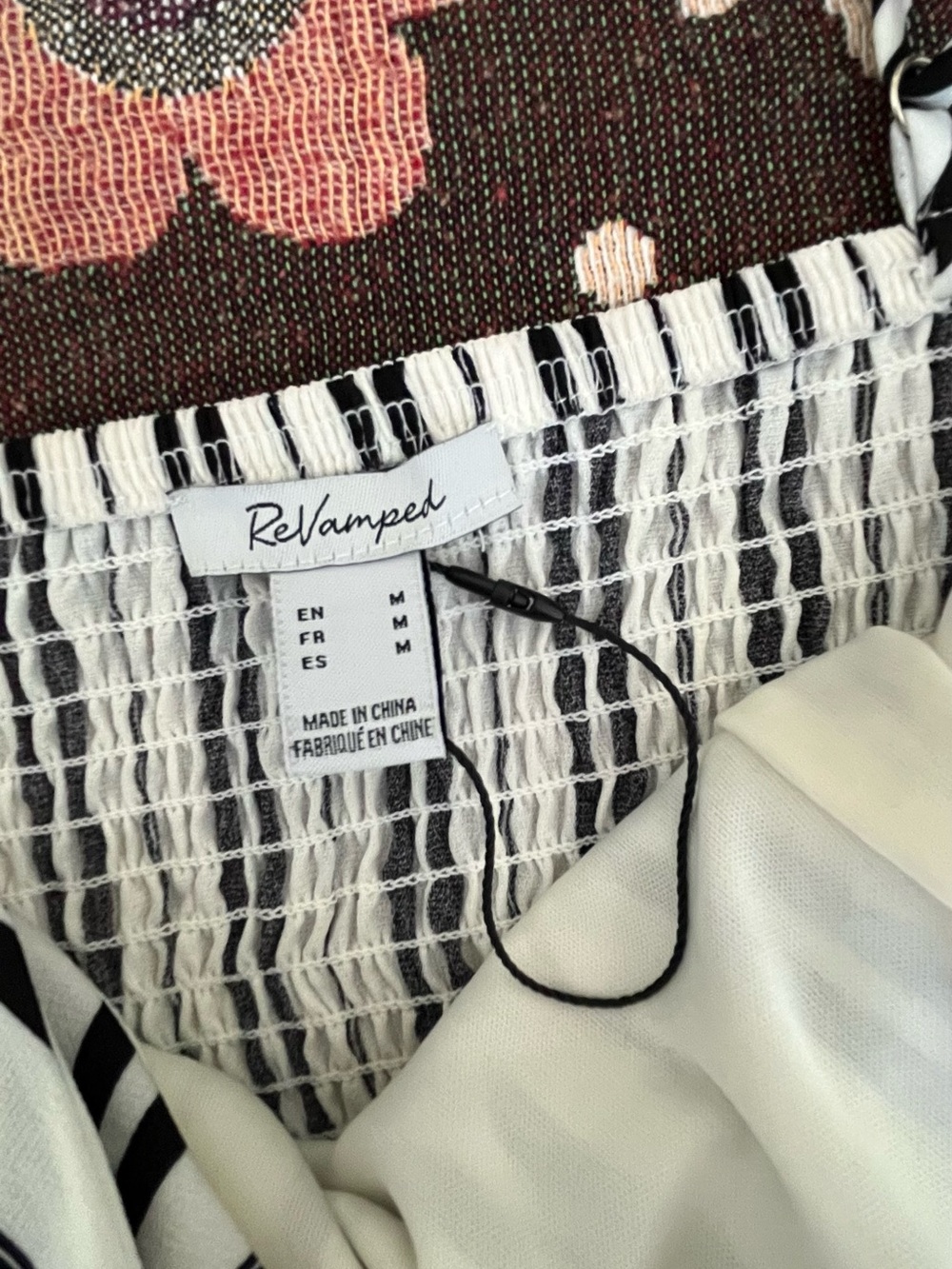 Revamped Black and White Striped Twist-Front Cami - Picture 3 of 3